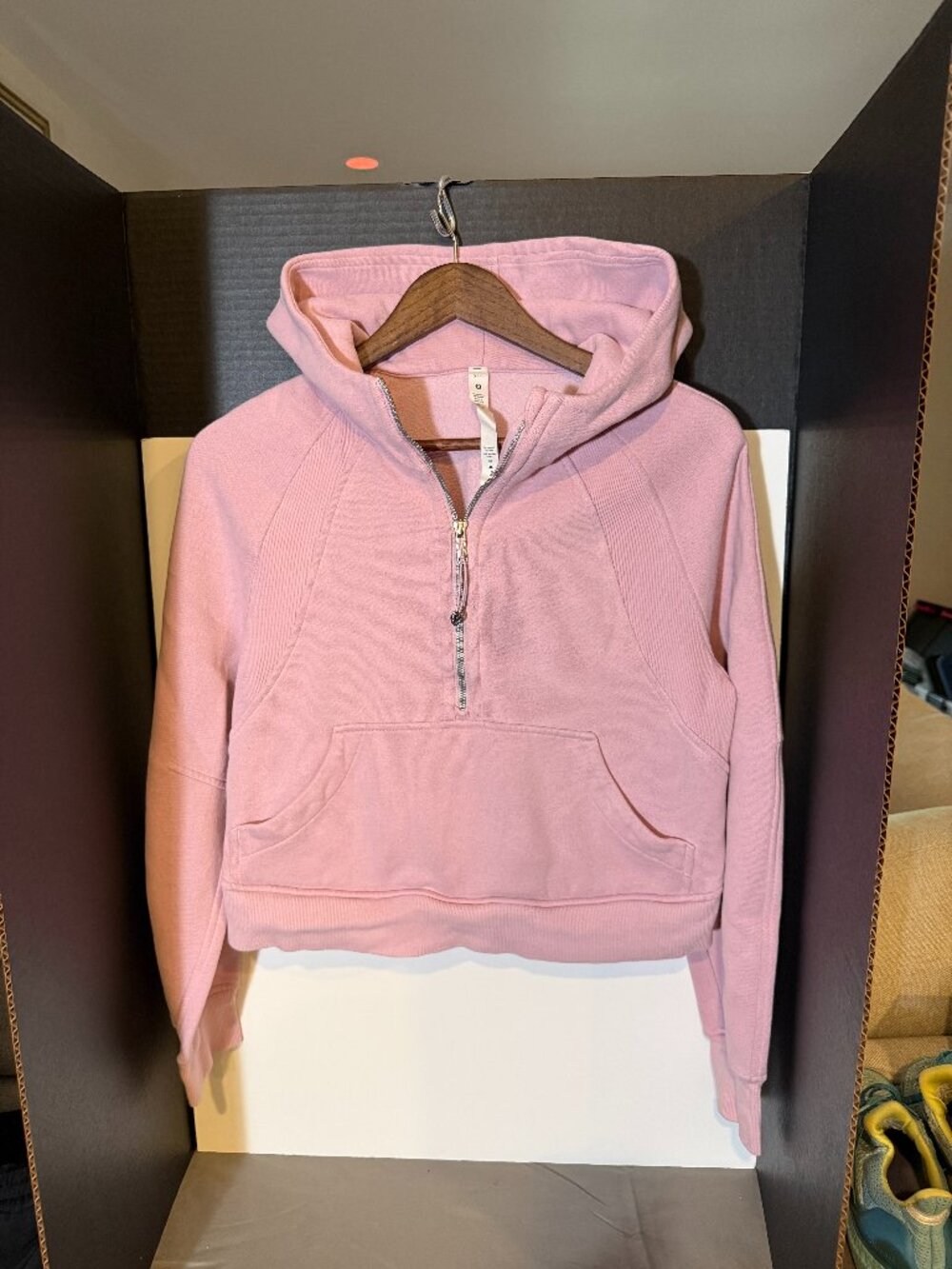 lululemon Scuba Half Zip Hoodie Pink Cropped Sweatshirt Size XS/S